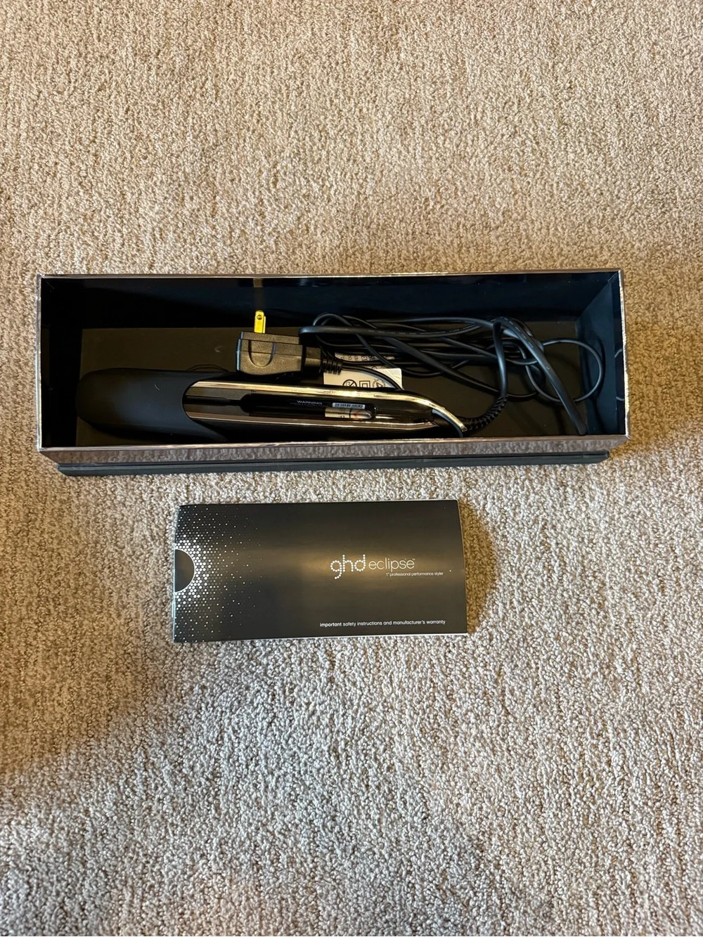 NWOT ghd Black and Silver Eclipse Hair Straightener